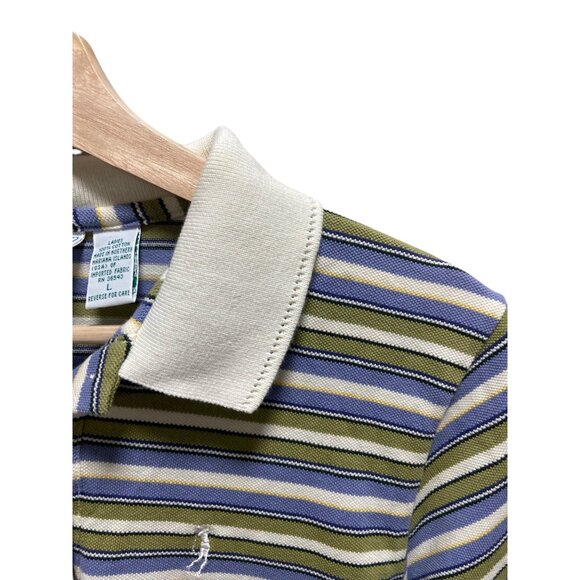 Izod Striped Polo Shirt Purple Size L Y2K - Picture 8 of 13